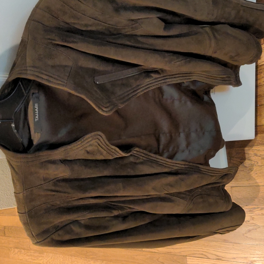 Tahari leather moto jacket